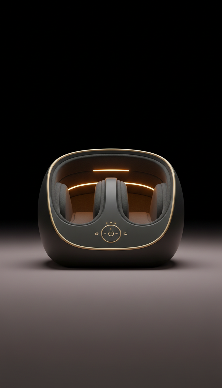 Heated foot massager with obsidian accents