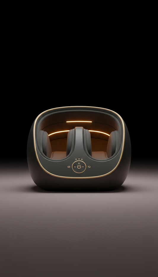 Heated foot massager with obsidian accents