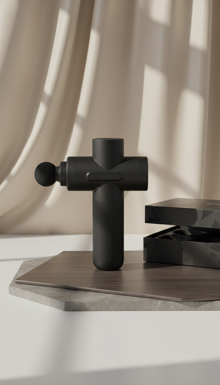 Matte black massage gun for back