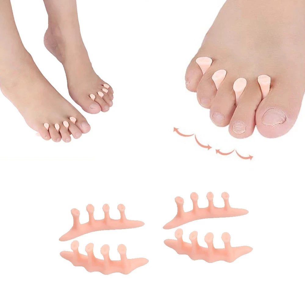 1/5/10Pair Silicone Toe Separator Hallux Valgus Hammer Straightener Protector Corrector Insole Bones Overlapping Spacer Pedicure