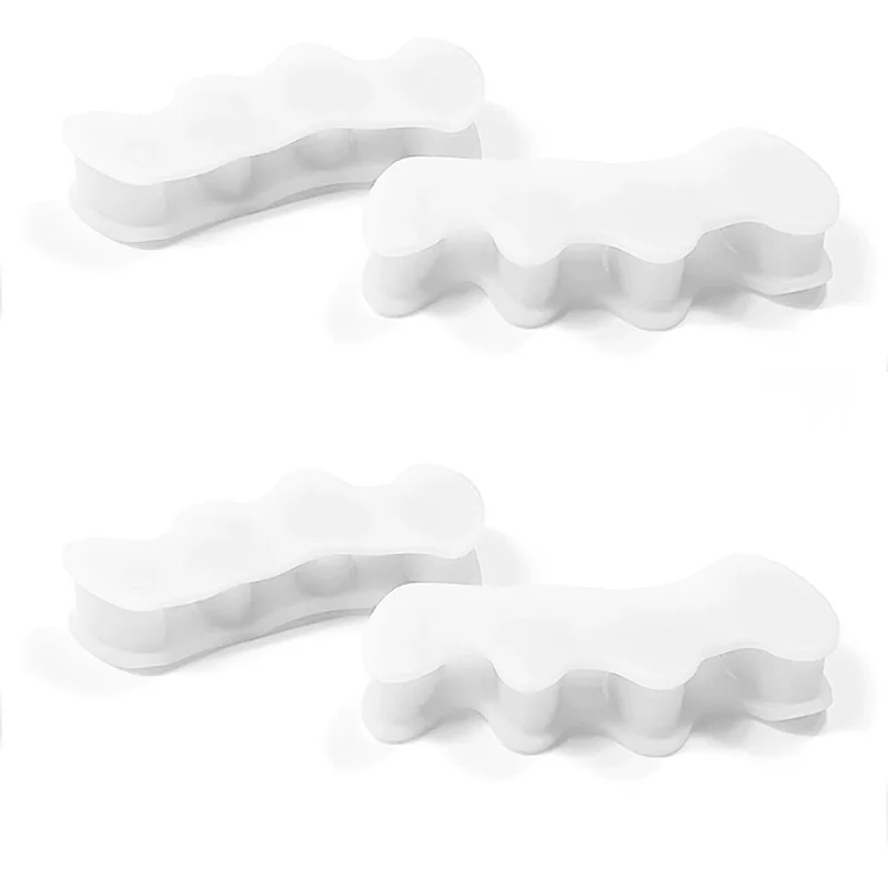 1/2Pairs Gel Soft Silicone Toe Finger Separator 3 Hole Hallux Valgus Orthopedic Spacers Bunion Overlapping Hammer Foot Corrector