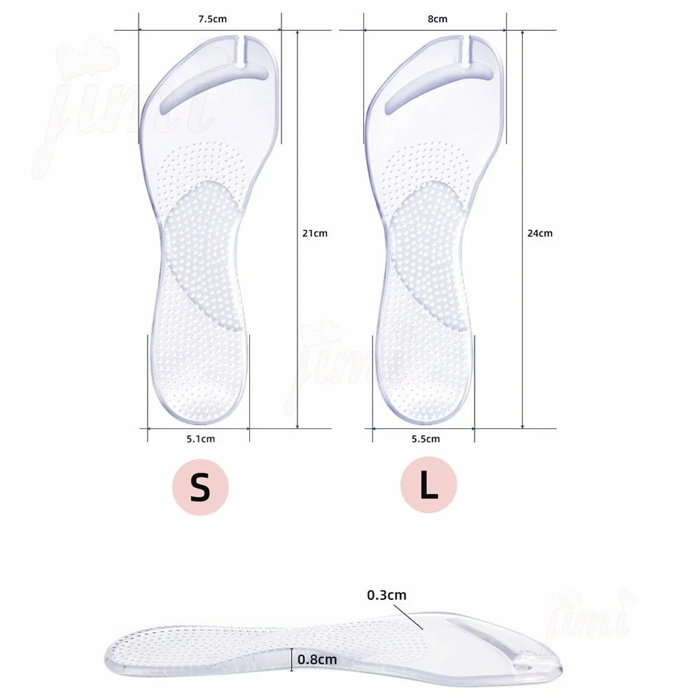 1Pair Seven Point Pad Self-adhesive Clip Shipping Silicone Insole Full Palm Exercise Thickened Ultra-soft Bottom Comfortable
