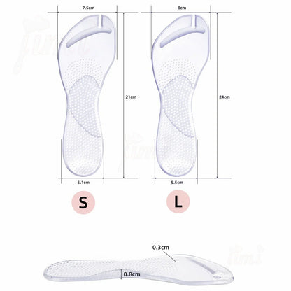 1Pair Seven Point Pad Self-adhesive Clip Shipping Silicone Insole Full Palm Exercise Thickened Ultra-soft Bottom Comfortable