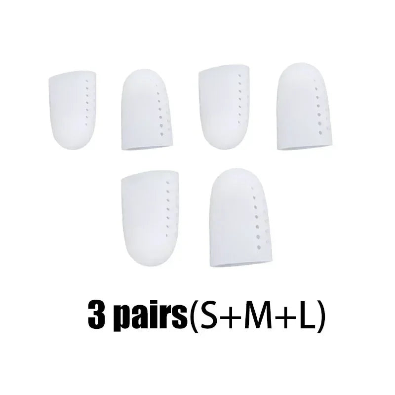White Breathable Toe Protectors Sleeve Bunion Pads Cushion Big Toe Guards Silicone Toe Covers for Protection of Ingrown Toenails