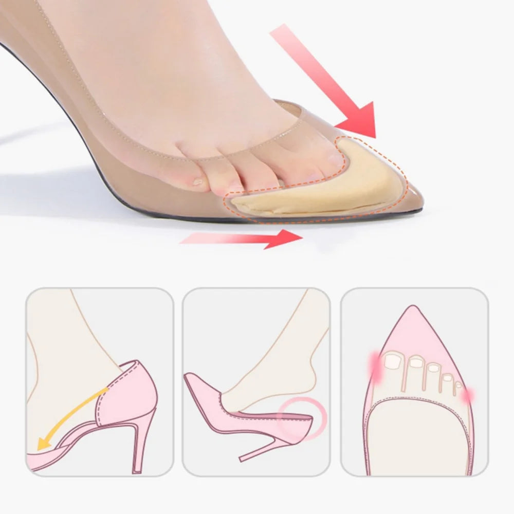 1/2Pair Toe Plug Soft Sponge Half Insoles Reusable Toe Filler Inserts Shoes Adjustable Big Foot Brace Pad Unisex Shoe Inserts