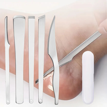 Stainless Steel Manicure Tool Set - Foot Cleaning and Care,Reusable Exfoliation, Foot Knife and Toe Scissors for Men and Women