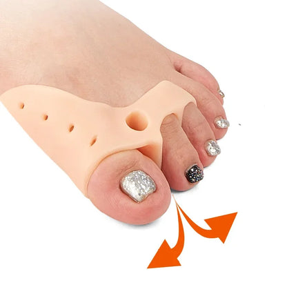 Unisex Silicone Toe Separators Breathable Hallux Valgus Buffer Foot Care Tools for Straighter Toes - 1 Pair