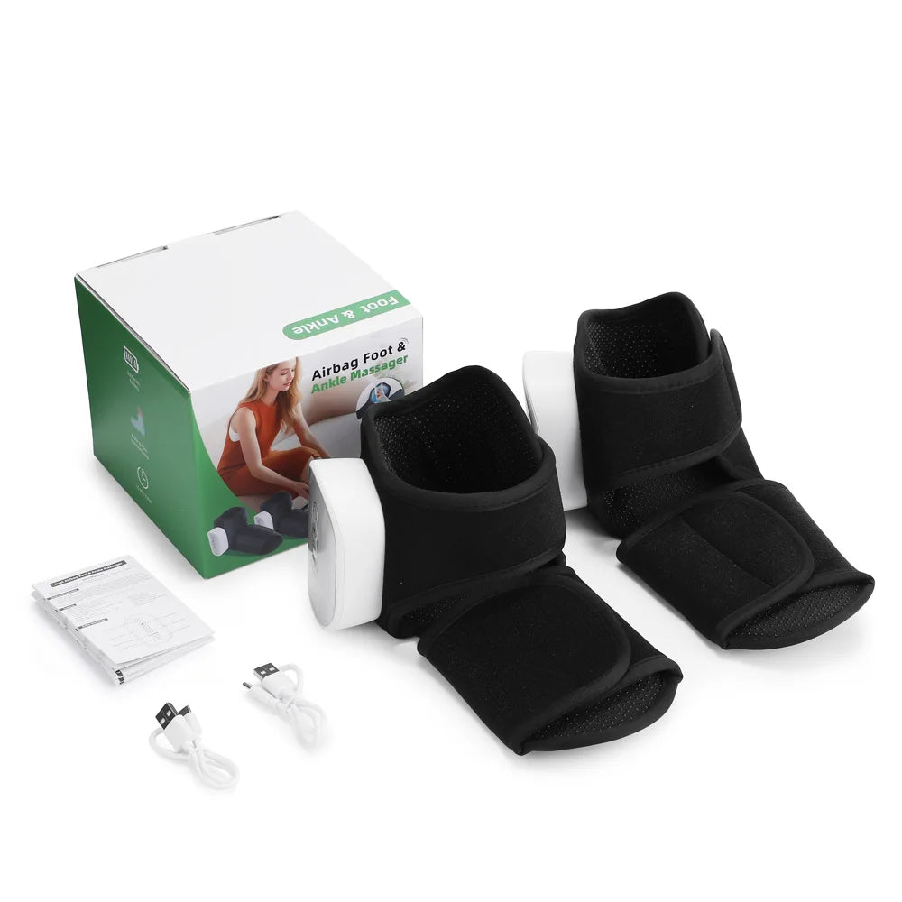 1/2Pcs Electric Ankle Massager Air Bag Compression Warming Foot Pressure Relaxation Protection Support Feet Massageador Tool