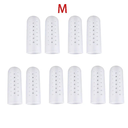 White Breathable Toe Protectors Sleeve Bunion Pads Cushion Big Toe Guards Silicone Toe Covers for Protection of Ingrown Toenails