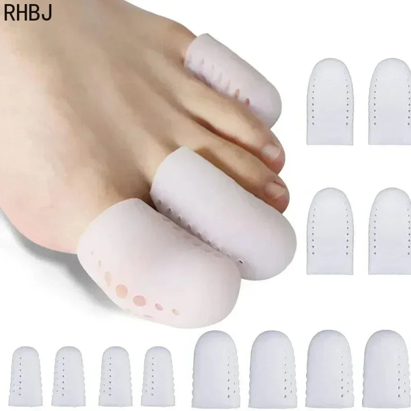 White Breathable Toe Protectors Sleeve Bunion Pads Cushion Big Toe Guards Silicone Toe Covers for Protection of Ingrown Toenails