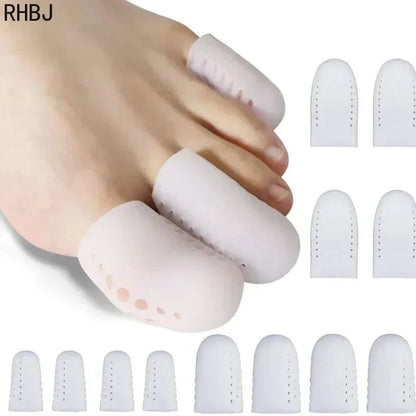 White Breathable Toe Protectors Sleeve Bunion Pads Cushion Big Toe Guards Silicone Toe Covers for Protection of Ingrown Toenails