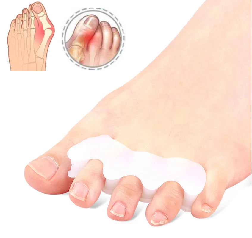1/2Pairs Gel Soft Silicone Toe Finger Separator 3 Hole Hallux Valgus Orthopedic Spacers Bunion Overlapping Hammer Foot Corrector