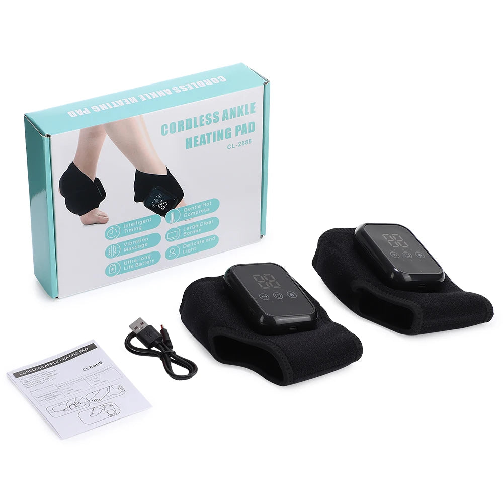 Electric Foot Ankle Massager Heating Foot Vibration Relaxation Brace Belt Plantar Joint Sprain Ankle Joint Protection Massager