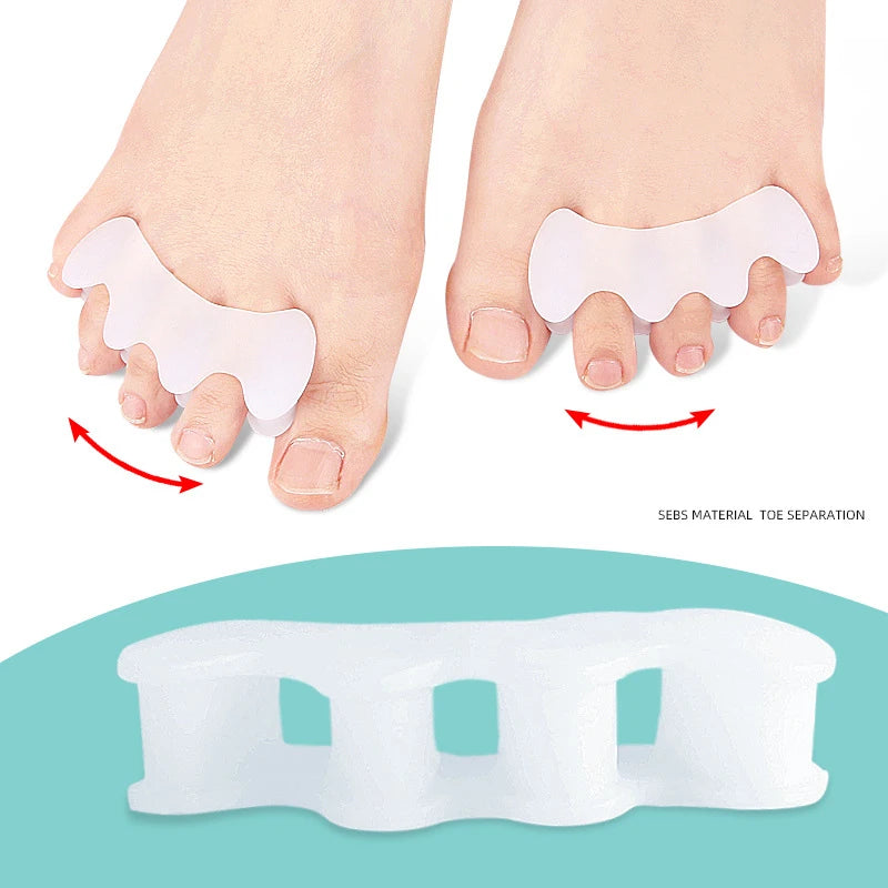 1/2Pairs Gel Soft Silicone Toe Finger Separator 3 Hole Hallux Valgus Orthopedic Spacers Bunion Overlapping Hammer Foot Corrector
