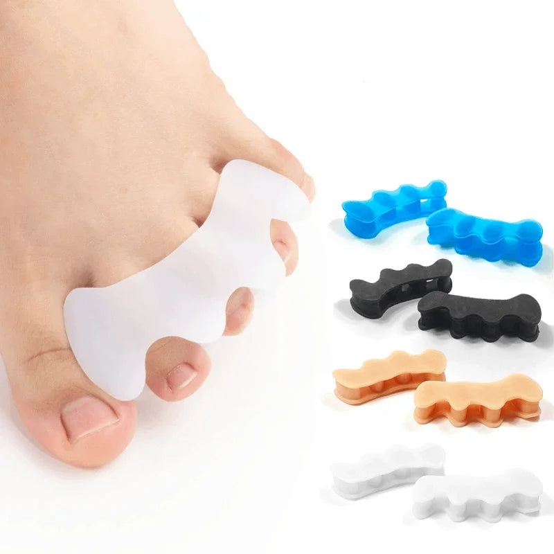 1/2Pairs Gel Soft Silicone Toe Finger Separator 3 Hole Hallux Valgus Orthopedic Spacers Bunion Overlapping Hammer Foot Corrector