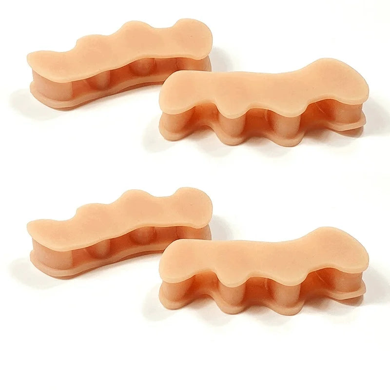 1/2Pairs Gel Soft Silicone Toe Finger Separator 3 Hole Hallux Valgus Orthopedic Spacers Bunion Overlapping Hammer Foot Corrector