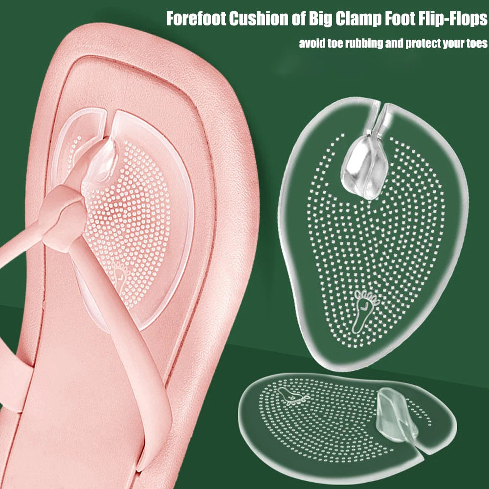Gel Massage Insoles for Shoes Woman Man 4Pcs Silicone Forefoot Pads Slippers Sandals Flip-flop Non-slip Self-Adhesive Foot Pads