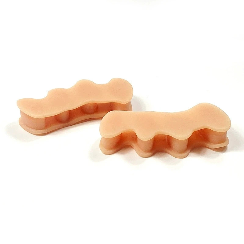 1/2Pairs Gel Soft Silicone Toe Finger Separator 3 Hole Hallux Valgus Orthopedic Spacers Bunion Overlapping Hammer Foot Corrector