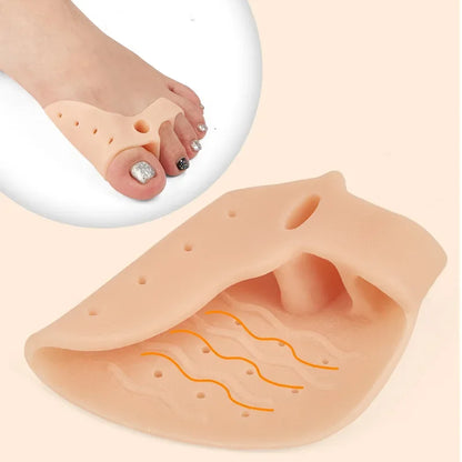 Unisex Silicone Toe Separators Breathable Hallux Valgus Buffer Foot Care Tools for Straighter Toes - 1 Pair