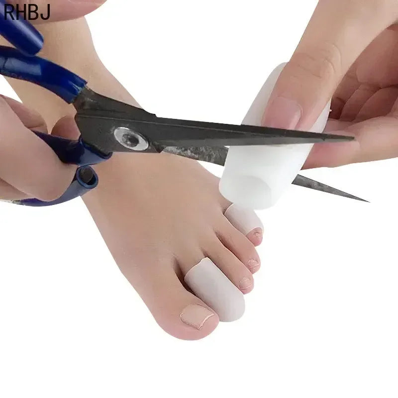 White Breathable Toe Protectors Sleeve Bunion Pads Cushion Big Toe Guards Silicone Toe Covers for Protection of Ingrown Toenails