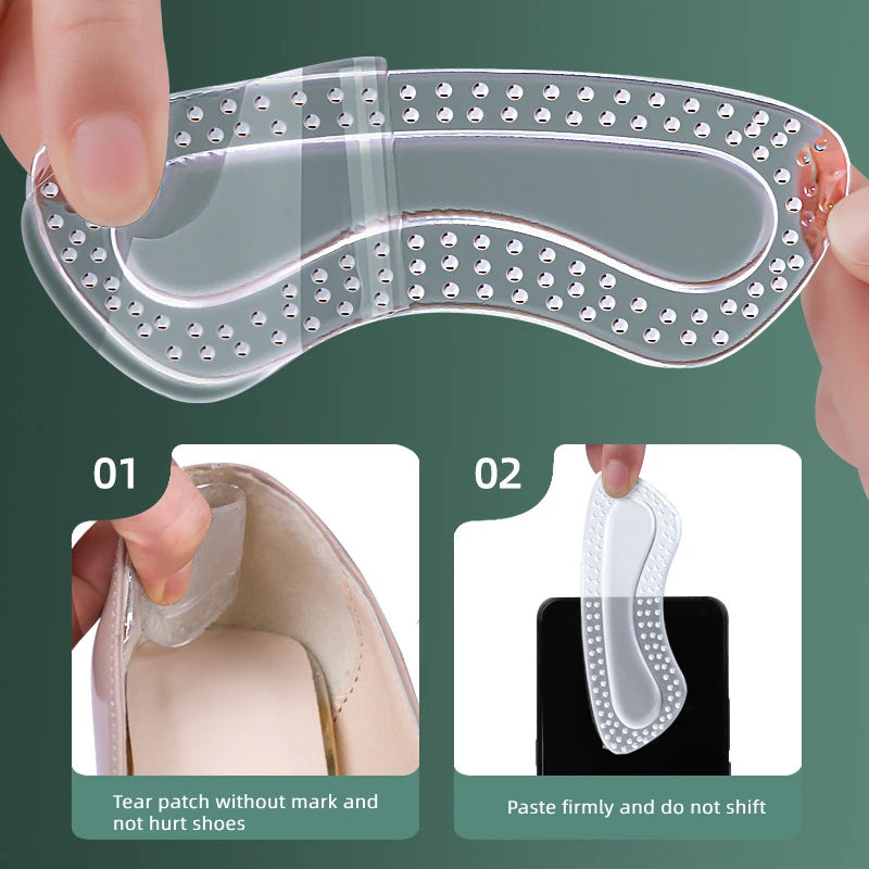 1/2/3/4/5Pairs Adjustable Size GEL Heel Protectors Women Silicone Cushion Non Slip Shoe Pads for High Heels Foot Care Insoles