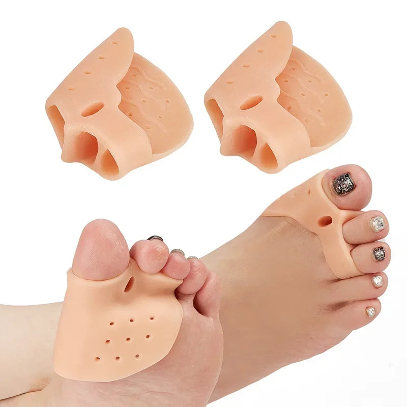 Unisex Silicone Toe Separators Breathable Hallux Valgus Buffer Foot Care Tools for Straighter Toes - 1 Pair