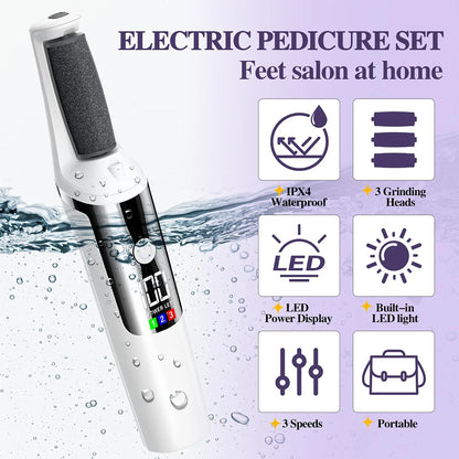 Electric Foot Callus Remover Portable Smooth Electric Foot File for Dry Cracked Dead Skin Remover Rechargeable Feet Care Kit