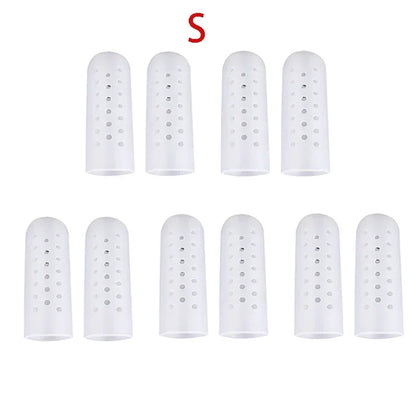 White Breathable Toe Protectors Sleeve Bunion Pads Cushion Big Toe Guards Silicone Toe Covers for Protection of Ingrown Toenails