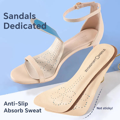 Leather Self-adhesive Insoles for Women High-heels Sandals Anti Slip Breathable and Sweat-absorbent Shoe Pad Adhesive Stickers