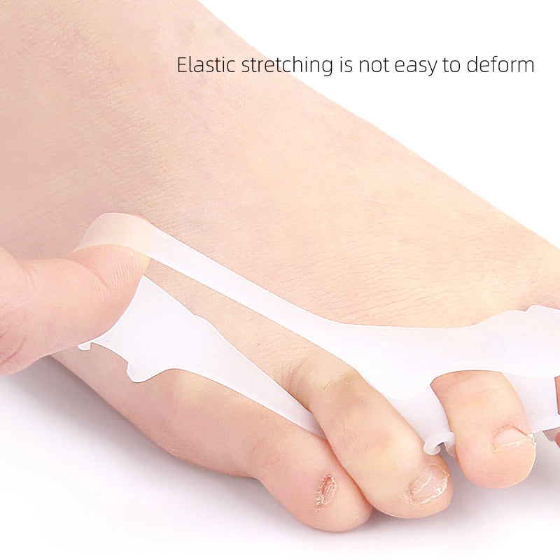 1/2Pairs Gel Soft Silicone Toe Finger Separator 3 Hole Hallux Valgus Orthopedic Spacers Bunion Overlapping Hammer Foot Corrector