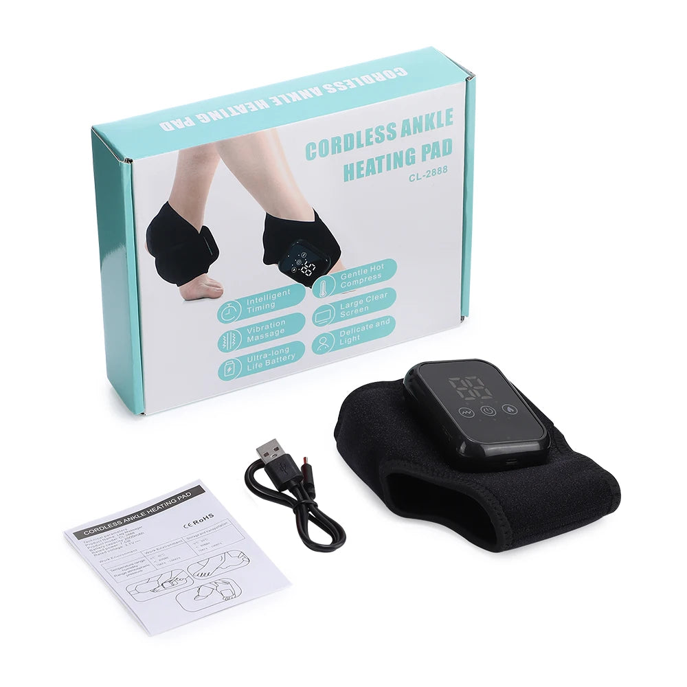Electric Foot Ankle Massager Heating Foot Vibration Relaxation Brace Belt Plantar Joint Sprain Ankle Joint Protection Massager