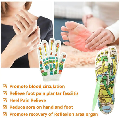 Reflexology Socks Gloves Massage Relieve Tired Feet Socks Acupressure Hand Massager Acupoint Massage Tool Pain Relief Foot Care