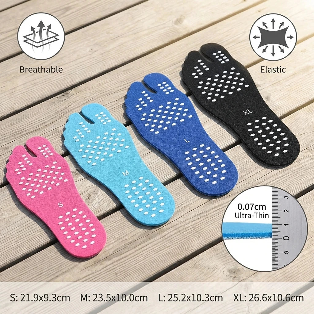 Beach Foot Pads Barefoot Adhesive Invisible Shoes Stick on Foot Pad Stickers Stick on Soles Anti-Slip Waterproof Foot Care Tools