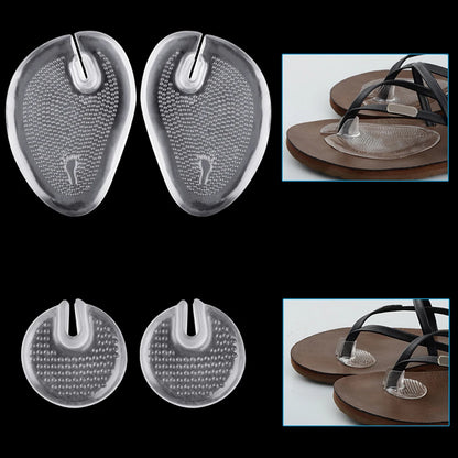 Gel Massage Insoles for Shoes Woman Man 4Pcs Silicone Forefoot Pads Slippers Sandals Flip-flop Non-slip Self-Adhesive Foot Pads