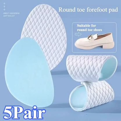1/3/5Pair Disposable Forefoot Pad Sweat Absorbing Breathable Shoe Inserts Wood Pulp High Heels Soft Cushion Foot Pads