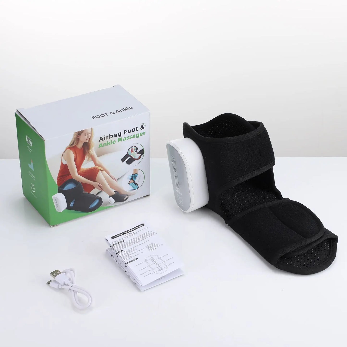 1/2Pcs Electric Ankle Massager Air Bag Compression Warming Foot Pressure Relaxation Protection Support Feet Massageador Tool
