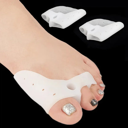 Unisex Silicone Toe Separators Breathable Hallux Valgus Buffer Foot Care Tools for Straighter Toes - 1 Pair