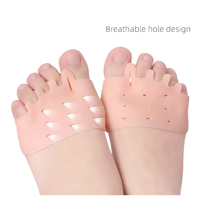 2/4/6/8/10Pcs Silicone Forefoot Pads Gel Insole Toe Separator Cushion Pain Relief Insoles Finger Toe Valgus Corrector Gel Pads