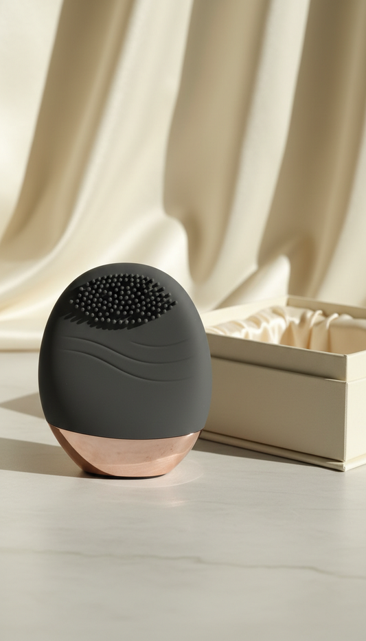 Soft-touch silicone facial massage tool
